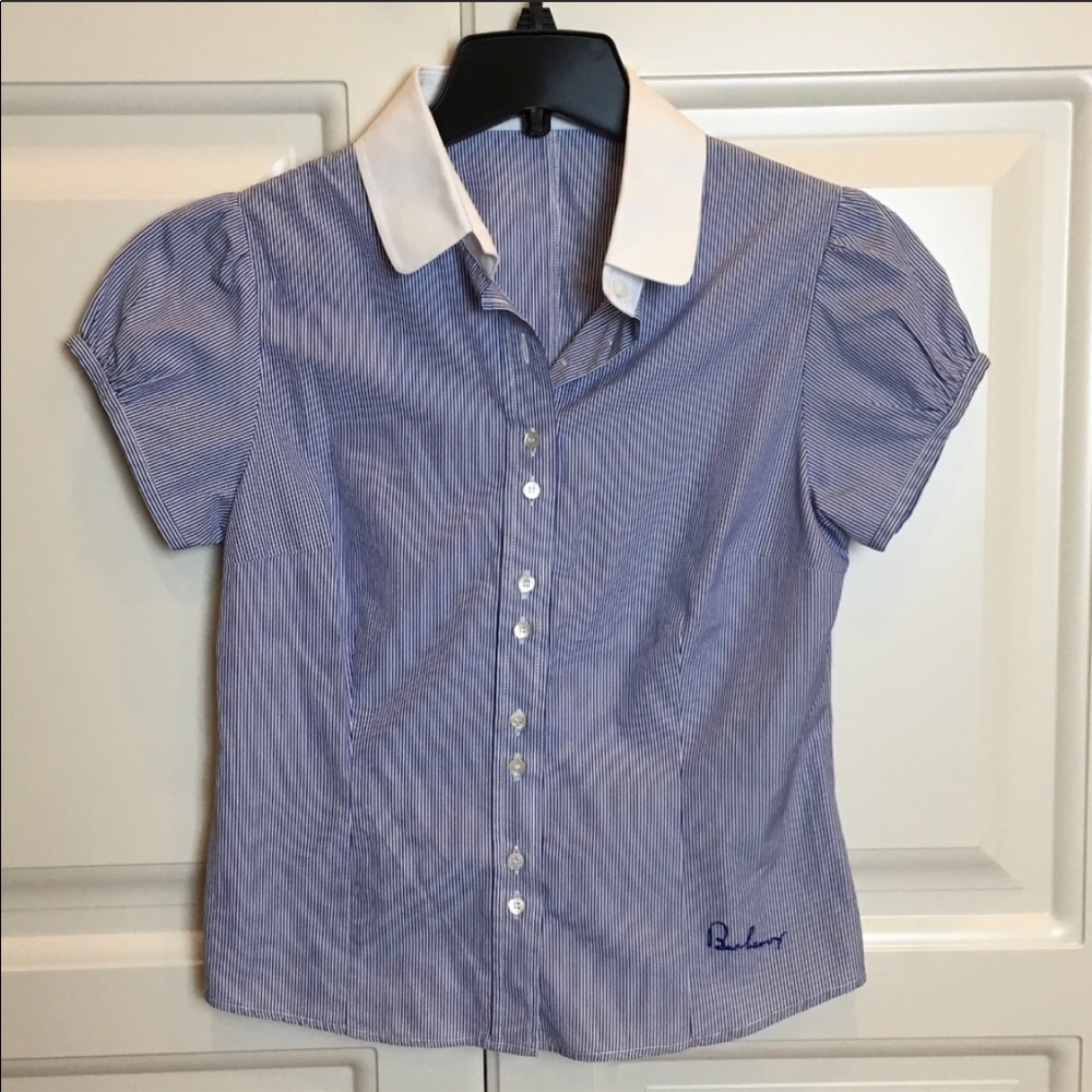 Burberry blue striped button down Size S